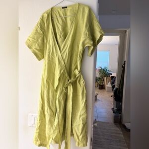 NWOT ENME Linen Wrap Dress